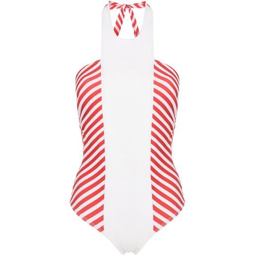 Amir Slama costume intero a righe - bianco