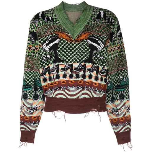 JNBY maglione a fantasia con effetto vissuto - nero