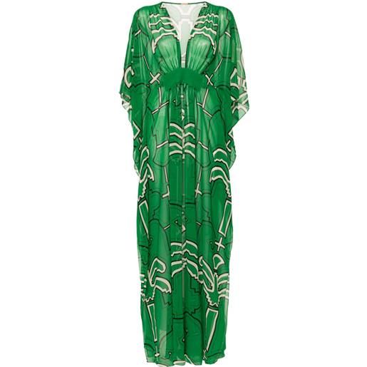 Johanna Ortiz abito secret garden lungo - verde