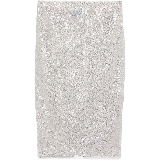 Casablanca gonna midi con paillettes - argento