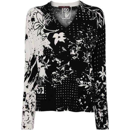 High maglione lucky dip a fiori - nero