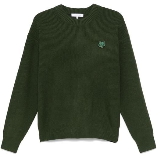Maison Kitsuné maglione con motivo volpe - verde