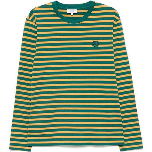 Maison Kitsuné t-shirt a maniche lunghe - verde