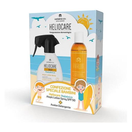 Heliocare 360 pediatrics atopic lotion spray e avalon detergente fluido 250+250 ml