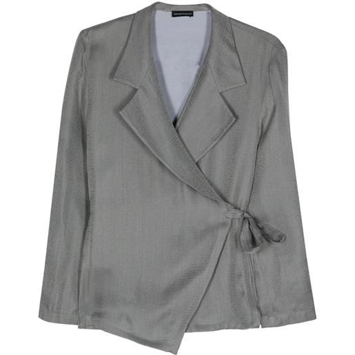 Emporio Armani blazer con motivo jacquard - grigio