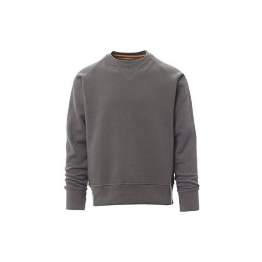PAYPER mistral+ felpa girocollo da uomo a manica lunga raglan misto cotone polsini vita in costina elasticizzata grigio smoke (xl)