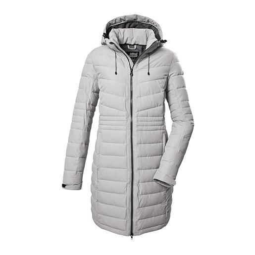 Killtec donna cappotto trapuntato/funzionale in piuma d'oca con cappuccio senza zip kow 96 wmn qltd ct, cloud grey, 44, 41812-000