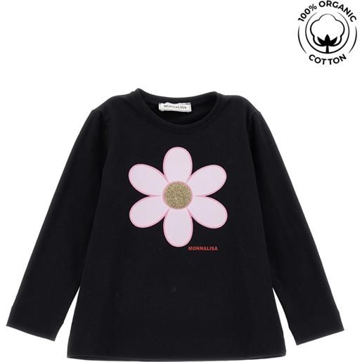 Monnalisa t shirt cotone organico con glitter