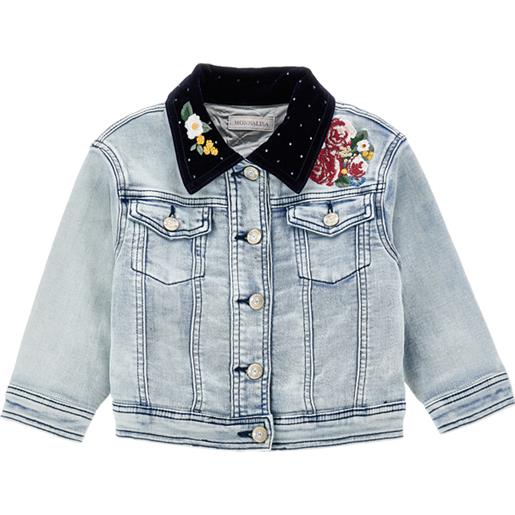 Monnalisa giacchino denim ricamato