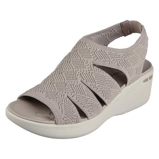 Skechers pier lite, sandali con zeppa donna, talpa, 38 eu