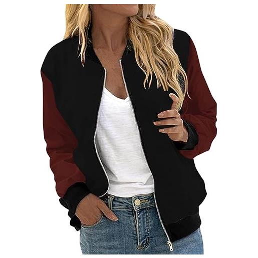 Mobanna bomber donna leggero giacche - cappotto confortevole giubbotti autunnali zip up giacca autunno leggera giubbino cotone primaverile autunnale elegante con tasche jacket per primavera