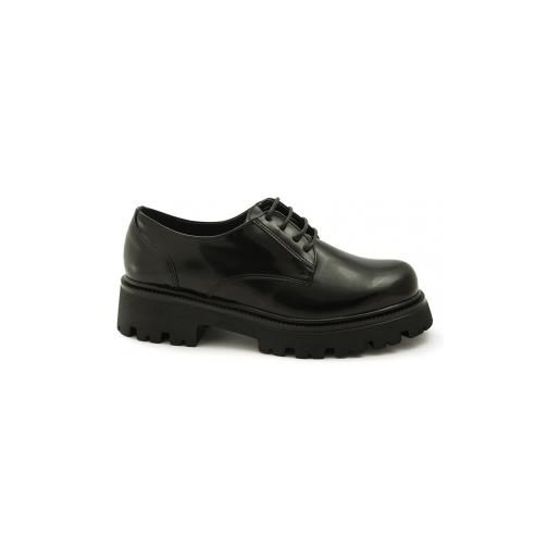 Vegan Shoes Italy vsi tecla scarpe donna francesine vegan nere vernice lacci suola spessa