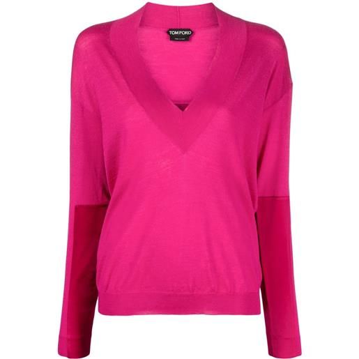 TOM FORD maglione con scollo a v - rosa