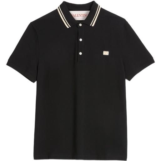 Valentino Garavani polo con zip vlogo signature - nero