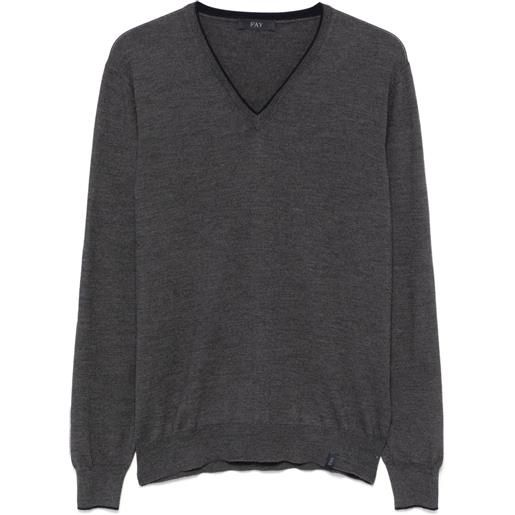 Fay maglione con scollo a v - grigio