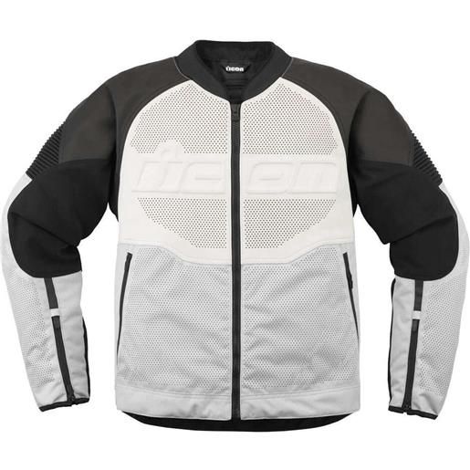 Icon giacca moto Icon overlord3 leather ce bianco