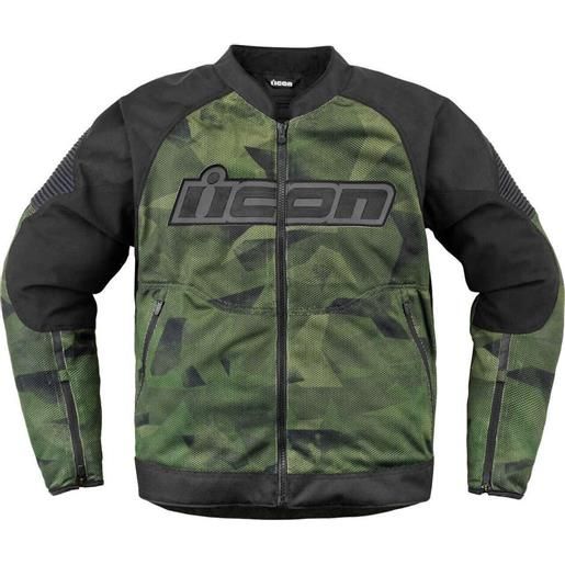 Icon giacca moto Icon overlord3 mesh ce camo verde