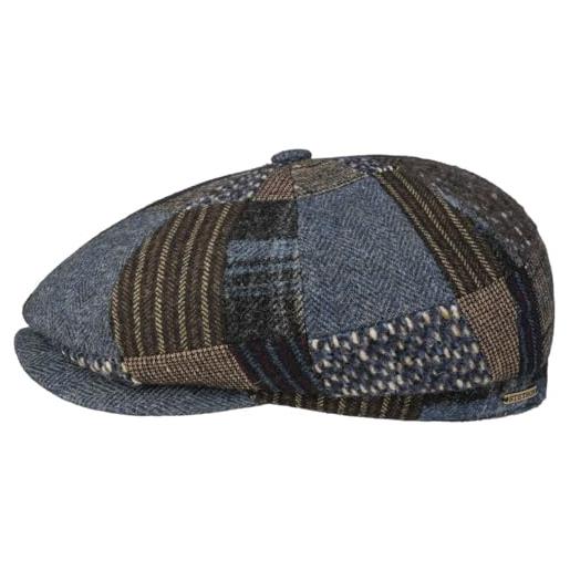 Stetson Coppola Texas Bluemont Donna/Uomo - Made in The EU Berretto Estivo Cappello Piatto Lino con Visiera Estate Primavera/Estate - L (58-59 cm) Azzurro