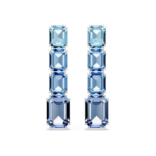 Silberdream Orecchini Tre Cerchi Zirconia Azzurro