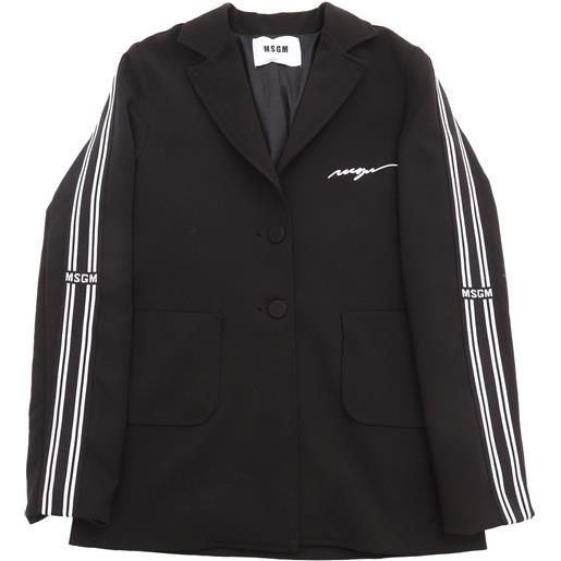Msgm fabric tecnical blazer girl nero/black