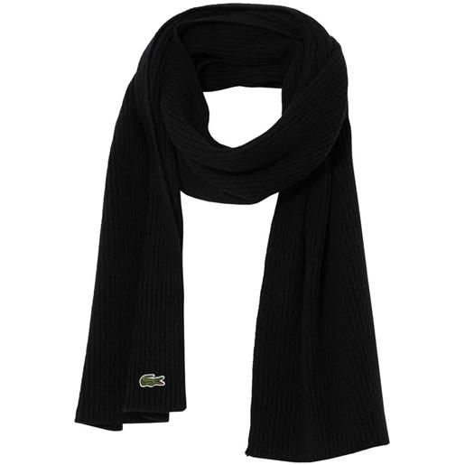 LACOSTE sciarpa in lana a costine