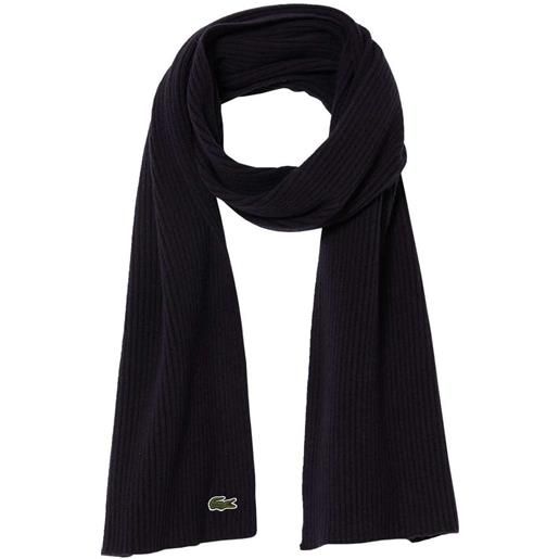 LACOSTE sciarpa in lana a costine