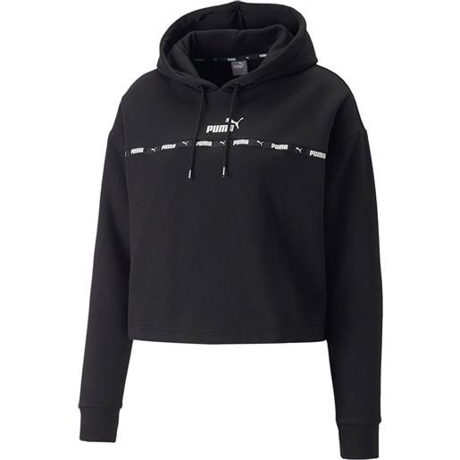 PUMA felpa crop con cappuccio tape donna