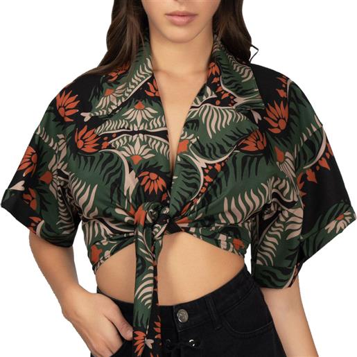 EFFEK camicia crop con nodo donna