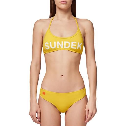 SUNDEK bikini sporty bralette logo e culotte donna