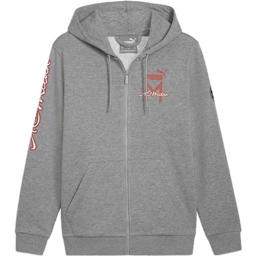 PUMA felpa full zip con cappuccio ftbl icons milan