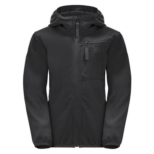 Jack Wolfskin active jacket k, giacca in pile unisex-adulto, nero, 128