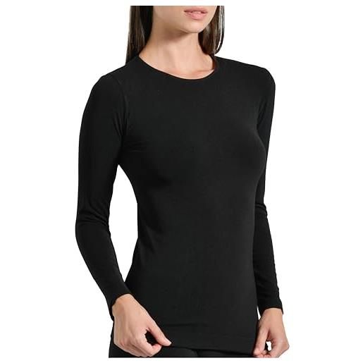 Risalti maglia donna manica corta in viscosa di bamboo - t shirt donna elastica, traspirante e morbida, intimo senza cuciture per pelli sensibili, t-shirt sottogiacca - made in italy