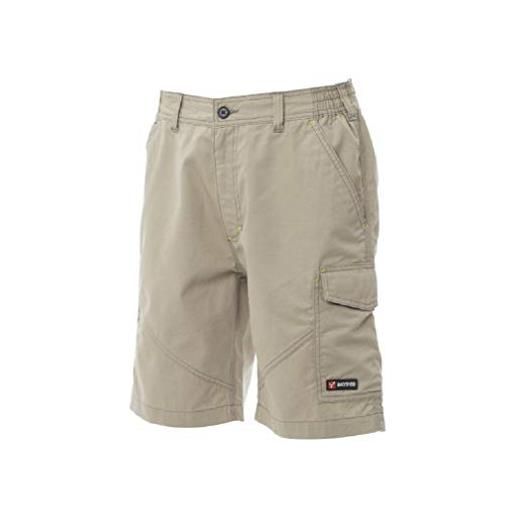 PAYPER caracas bermuda da uomo 100% cotone chiusura zip tasca porta metro posteriore bande reflex kaki (3xl)