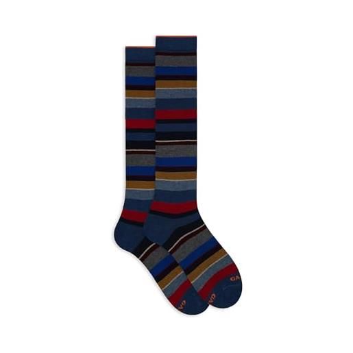 Gallo calze lunghe uomo blu righe multicolor