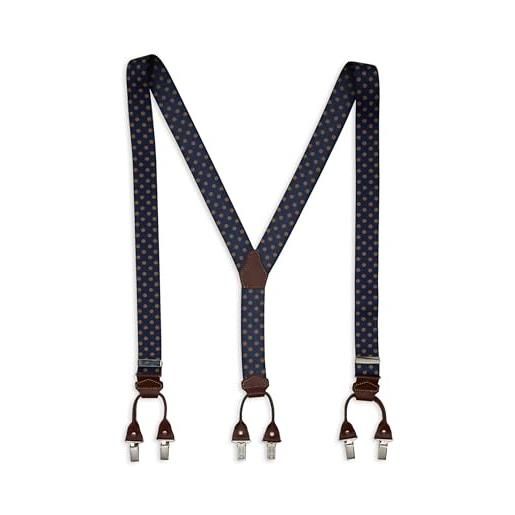 Gallo elastic blue - sospensori unisex con pois polka, jeans/safari, taglia unica