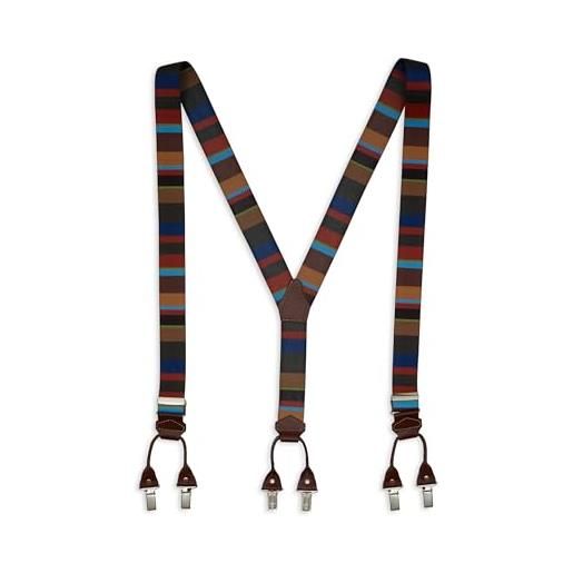 Gallo bretella elastica unisex verde a righe multicolor