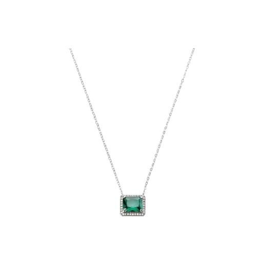 Liu Jo Jeans liu-jo collana in acciaio colore silver con pendente con cristalli colore verde lj2118 marca, estándar, metallo, nessuna pietra preziosa