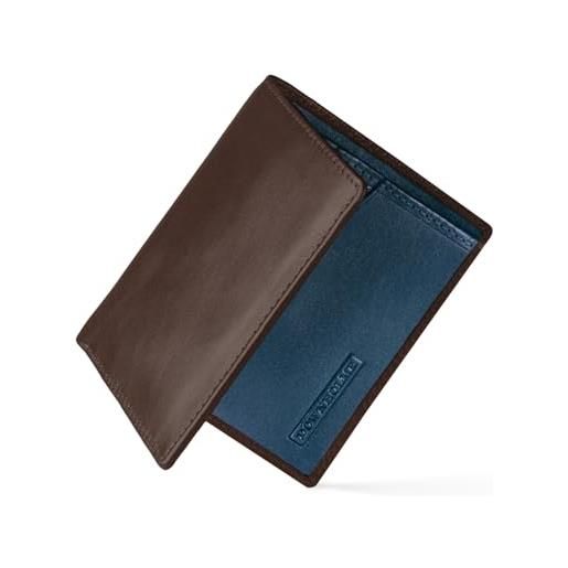 Downholme portafoglio da uomo in pelle con silhouette sottile bifold (marrone castagna)