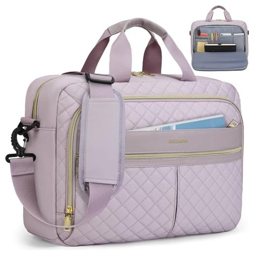 IGOLUMON borsa per computer portatile da donna 17,3 pollici, impermeabile, per computer portatile, borsa da lavoro, borsa a tracolla