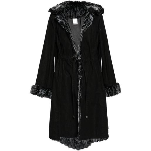 CHANEL Pre-Owned - cappotto 2002 in velluto - donna - cotone/poliestere/spandex/elastam/acrilico/poliestere - taglia unica - nero