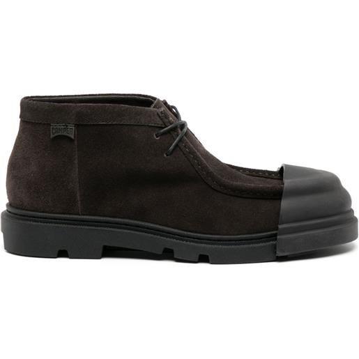 Camper stringate junction in pelle scamosciata - marrone