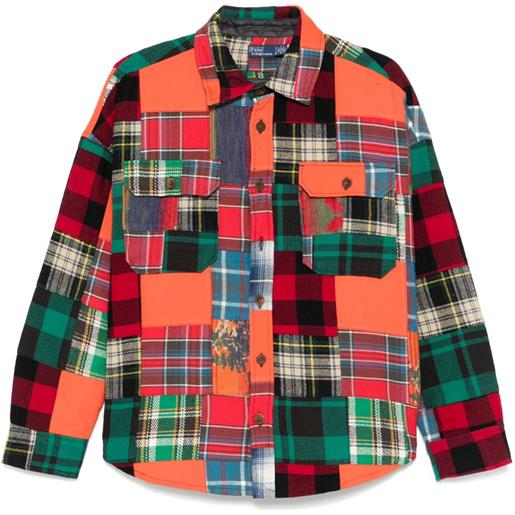 Polo Ralph Lauren camicia con design patchwork - rosso
