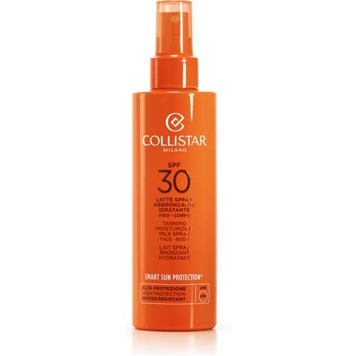 Collistar latte spray abbronzante idratante spf 30 200 ml spf 30 per viso e corpo - fresco, superassorbibile e water-resistant