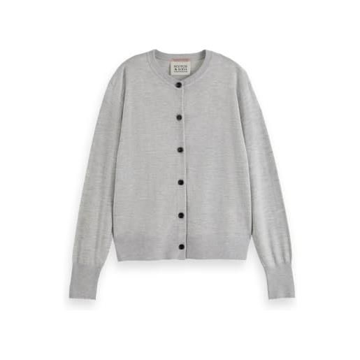 Scotch & Soda cardigan a girocollo maglione, grigio chiaro melange 1161, m donna