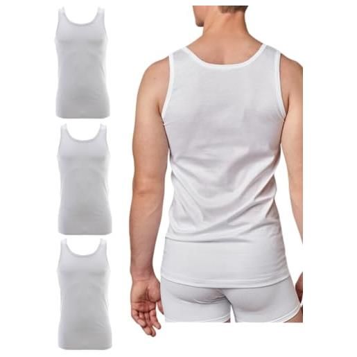 GICIPI vogatore in filo di scozia uomo spalla larga canottiere da uomo (it, testo, xxl, regular, regular, bianco)