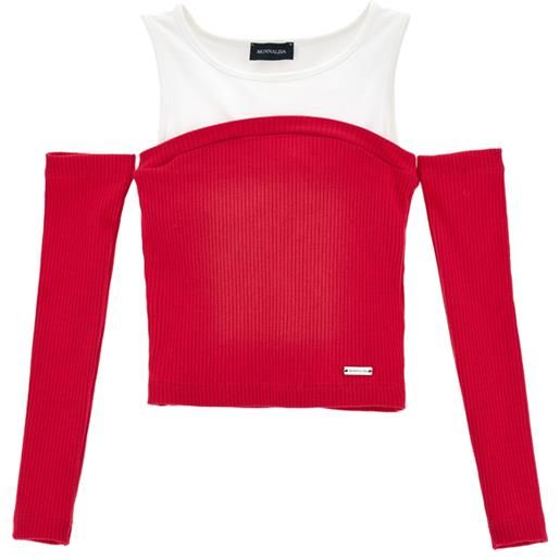 Monnalisa canotta jersey con manicotti