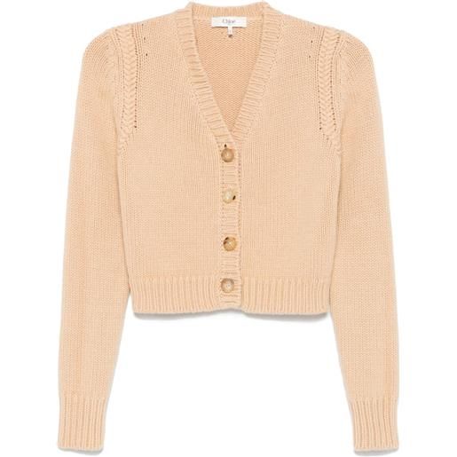 Chloé cardigan con scollo a v - toni neutri