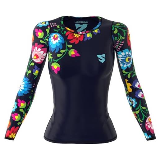 SMMASH camicia funzionale camicia da donna a compressione camicia sportiva a manica lunga traspirante con tecnologia seconda pelle fitness top outdoor