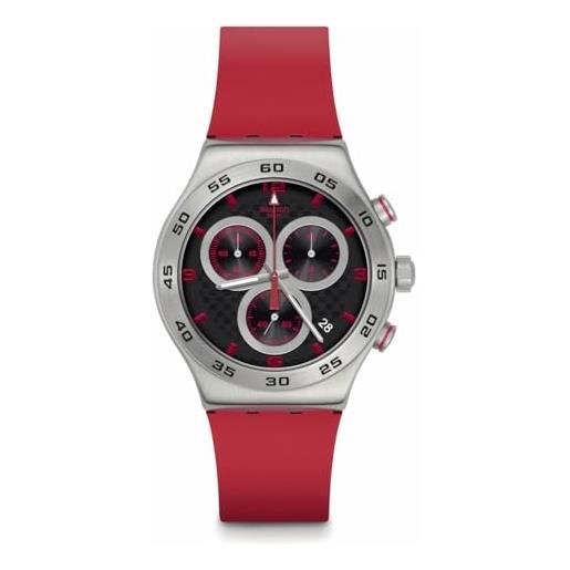 Swatch orologio unisex crimson carbonic red 2 yvs524, cinturino