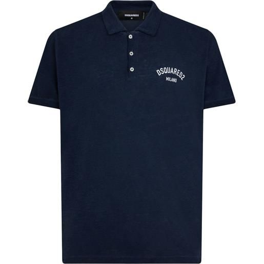 DSQUARED2 polo con stampa - blu